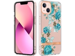 Capa Elegante Série Floral para iPhone 13 HONGWE. Resistente Transparente