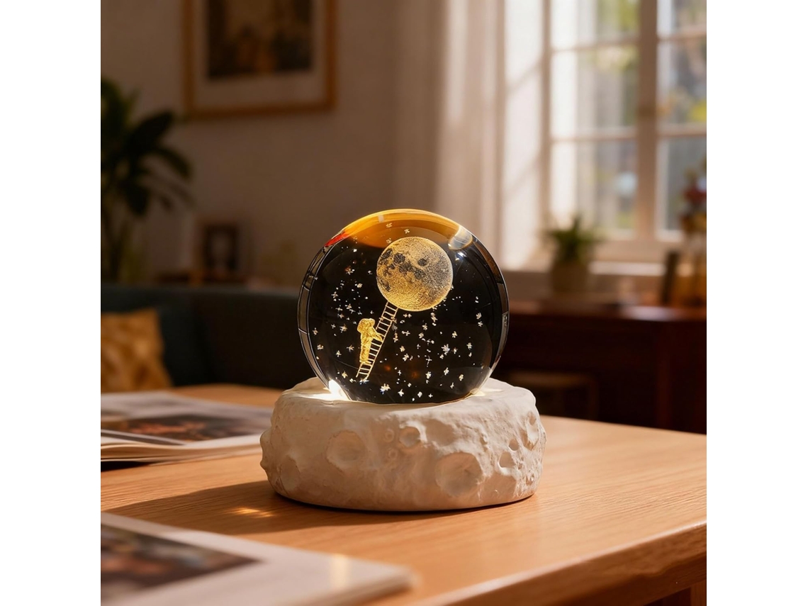 Luminária Noturna Criativa Em Formato De Bola Cristal 3d Com Tema