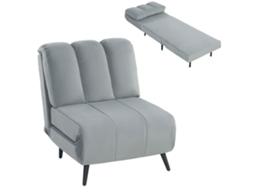 Sofá-cama individual 3 em 1, sofá-cama de casal com encosto ajustável e almofada grande para sala de estar, 72x88x87 cm, cinza