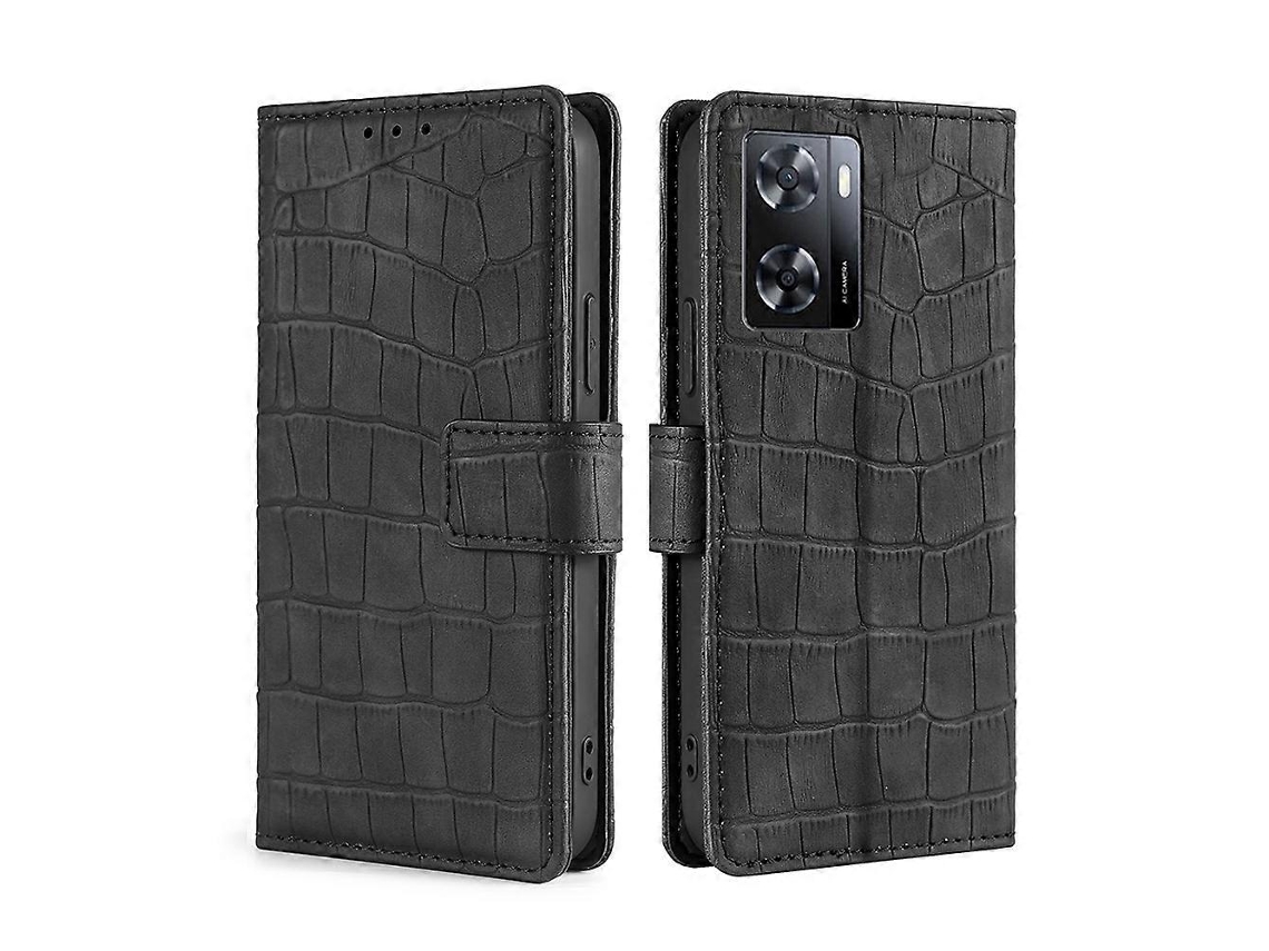 Capa De Couro Com Fecho Magnético E Sensação De Pele De Crocodilo Para Oppo A57s 4g / A57e 4g