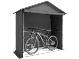 Casa Jardim 1,1x2m Porta Enrolável Tenda Garagem Bicicletas Motos Cinza Escuro