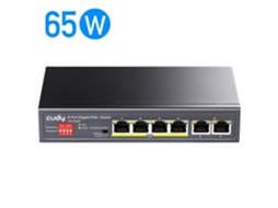 Switch Cudy Gs1006p Poe 6 Portas Gigabit, 65 W, 4 10 100 1000mbps Portas Poe, Modo Cctv Vlan, 802.3af 802.3at Aucune