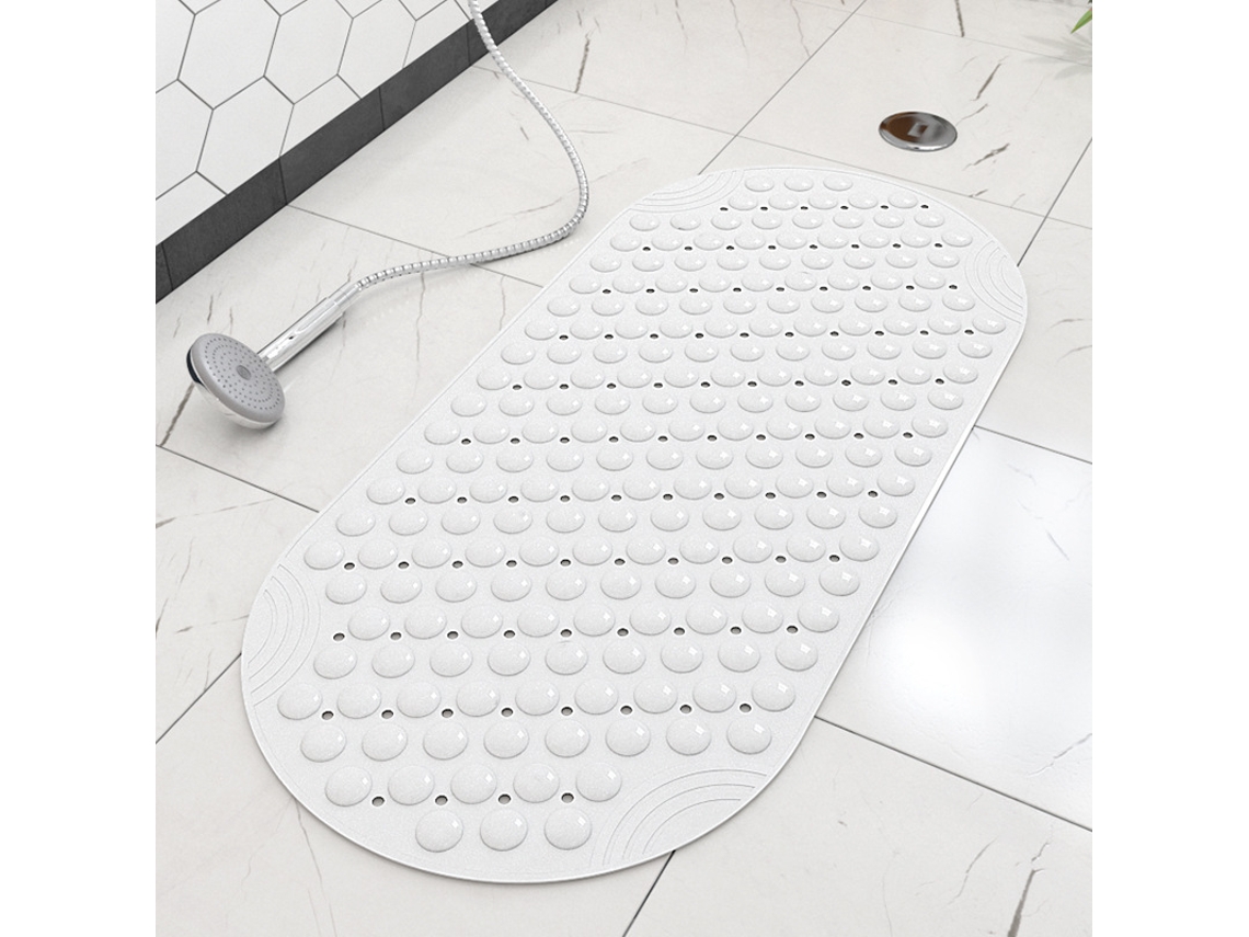 HEXINYIGJLY Tapete Antiderrapante para Banho 88x40cm Branco