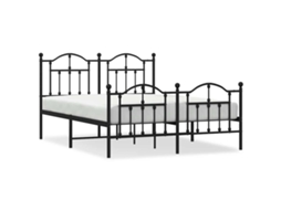 Estrutura de Cama com Cabeceira e Pés Metal Preto MAISON EXCLUSIVE 140x200 cm