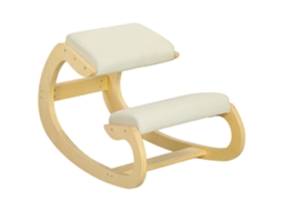 Cadeira Ergonômica de Joelho em Madeira com Almofada Acolchoada 55x85x55cm,bege BTFORUS
