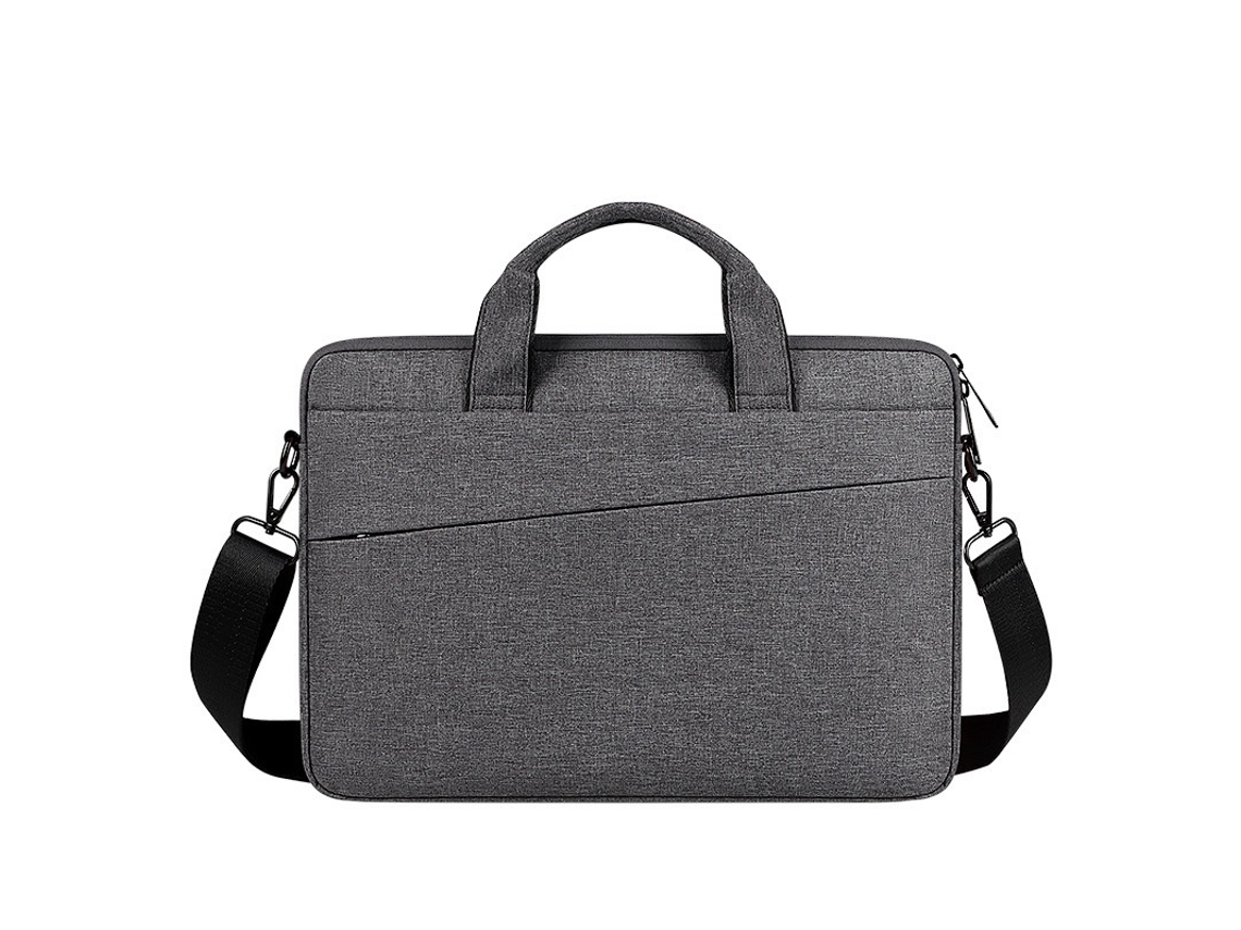 Bolsa Para Computador Portátil 15.6 Polegadas Impermeável Com Interior Macio E Bolso Auxiliar Cinzento, Para Trabalho E Viagens Elysve