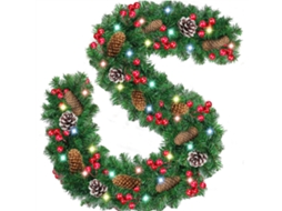 Laxiscreed Guirlanda De Natal De Rattan Com Luzes Led Para Decoração Festiva E Aconchegante