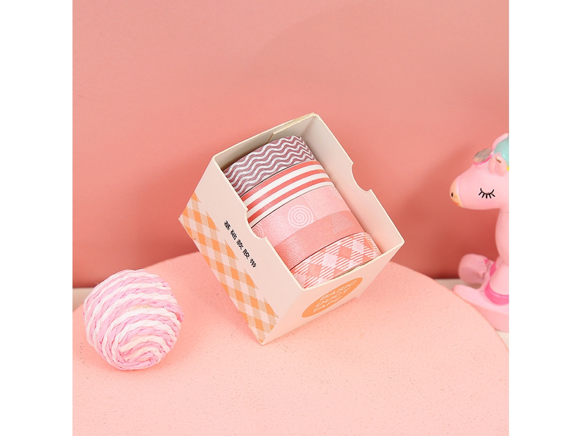5 rolos/caixa de fita washi criativa para diário, scrapbooking, faça você mesmo, fita washi decorativa básica, materiais escolares Slowmoose