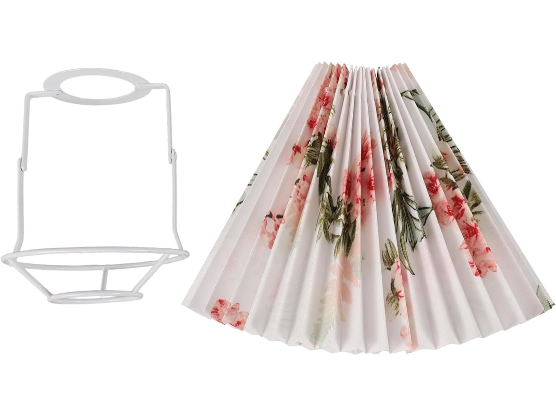Abajur De Mesa Com Cúpula Plissada Em Tecido De Guarda-chuva.