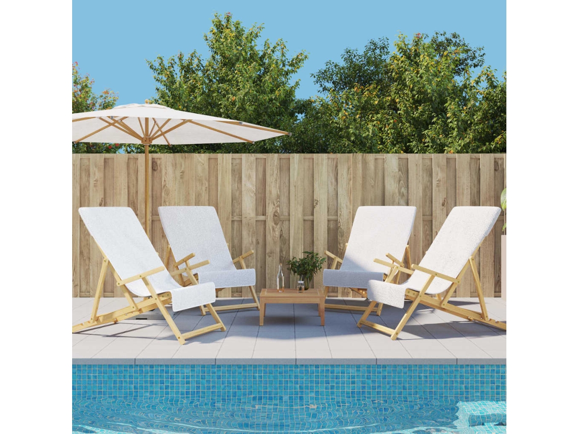 Vidaxl Toalhas De Praia 4 Pcs 60x135 Cm Tecido 400 Gsm Branco