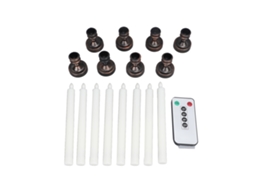 Conjunto de 8 Velas Cônicas de Led Sem Chama para Janela CHABERLU
