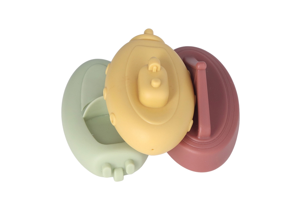 3pcs Blocos De Bebê Espremíveis Confortáveis Macios Pequenos Plásticos