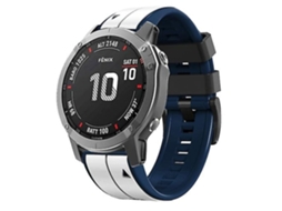Lurelia Pulseira, Compatível Com Garmin Fenix 3 Hr 22mm Silicone Branco Azul Escuro, Acabamento Moderno