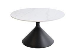 Mesa redonda estilo moderno Beliani Haiwee em pedra sinterizada preta 72x72x42