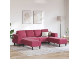 Vidaxl Sofá De Sala De Estar 3 Unid. Vinho Vermelho