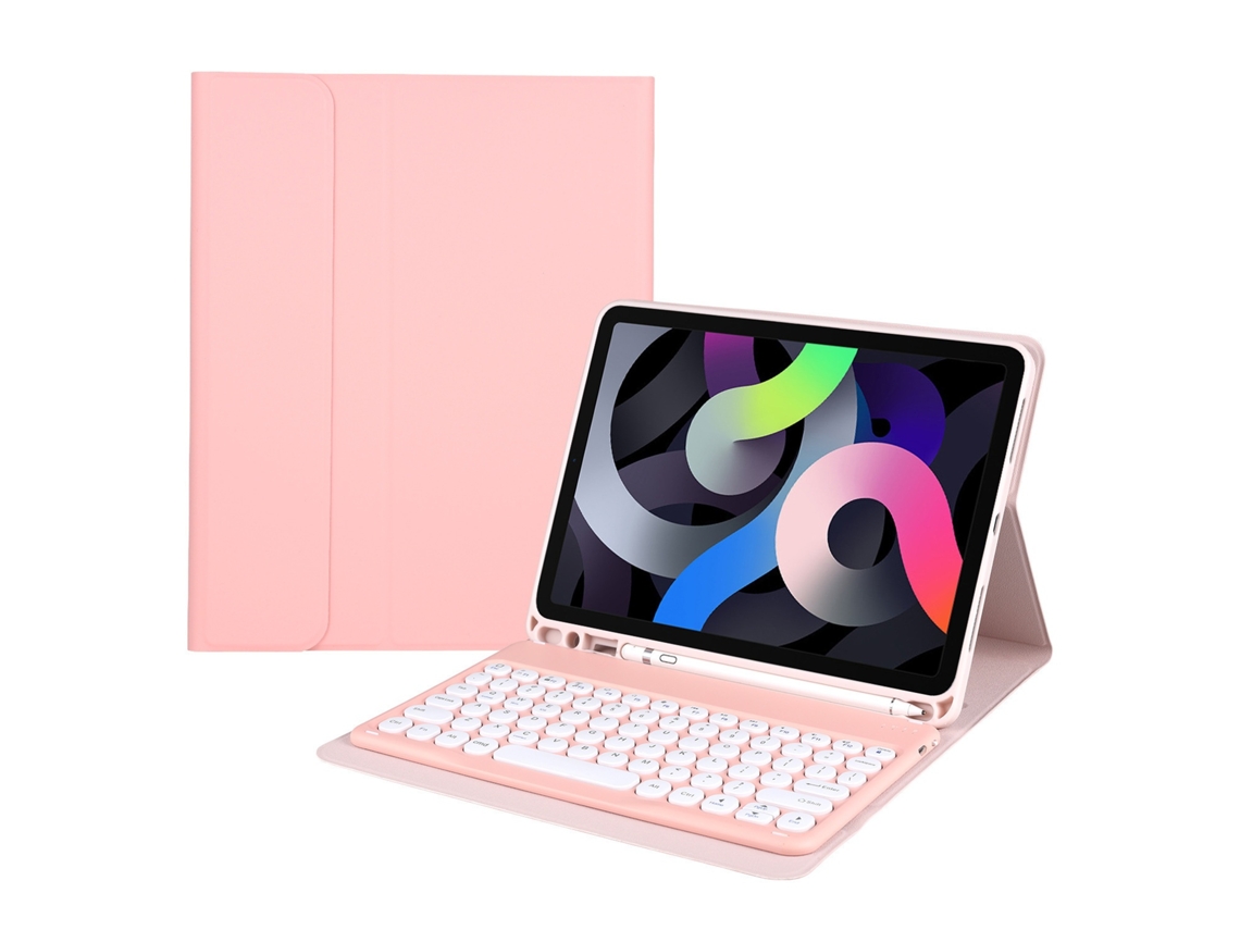 Capa Com Teclado Bluetooth, Compatível Com Ipad 2018/2017/air 2/pro 9.7, Rosa