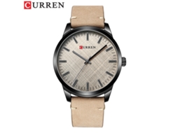 Relógio Masculino Elegante e Moderno com Mostrador Texturizado em Tecido, Movimento de Quartzo e Pulseira de Couro. MDUG