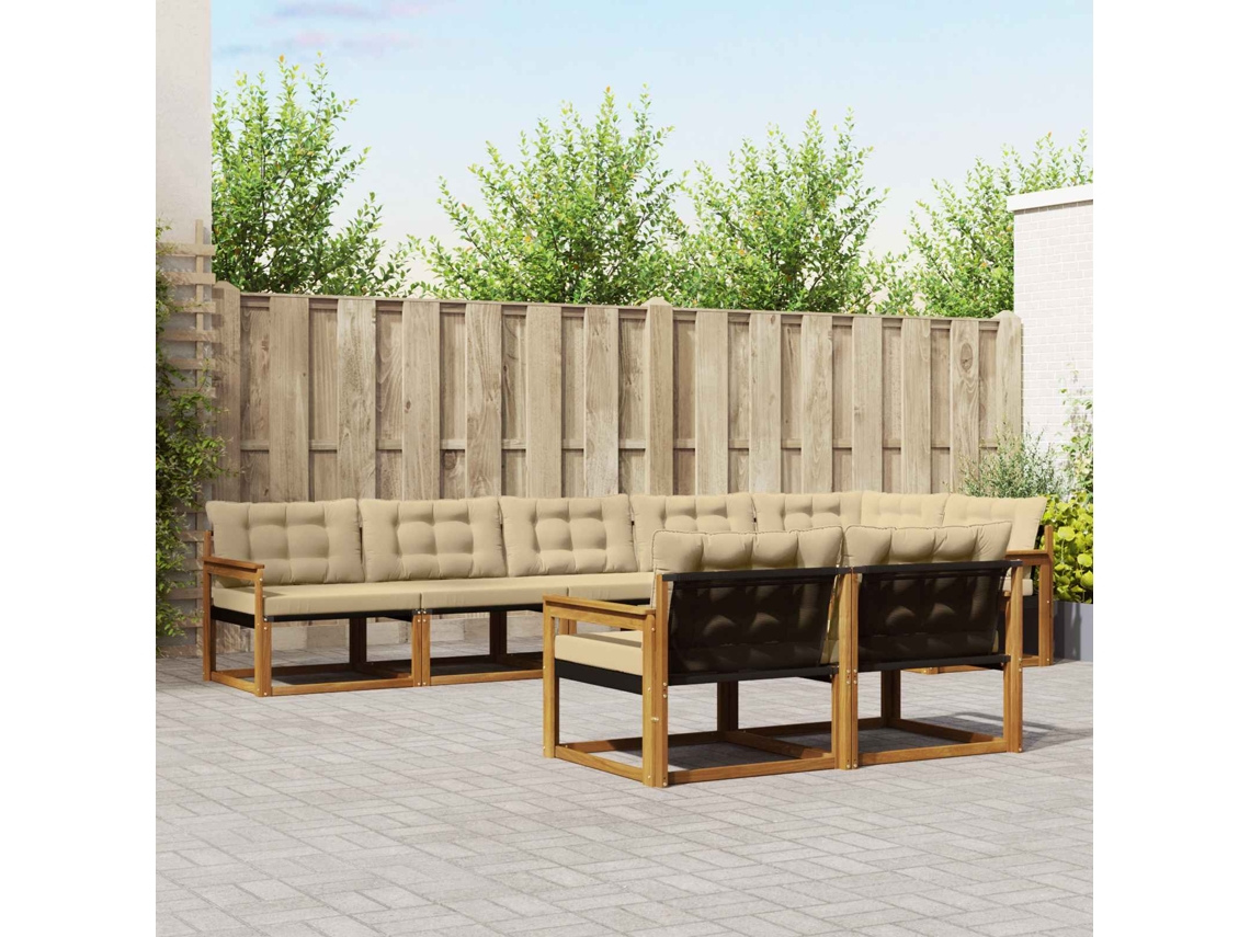 Vidaxl Conjunto De Sofás Para Exterior 8 Unid. Natural E Bege