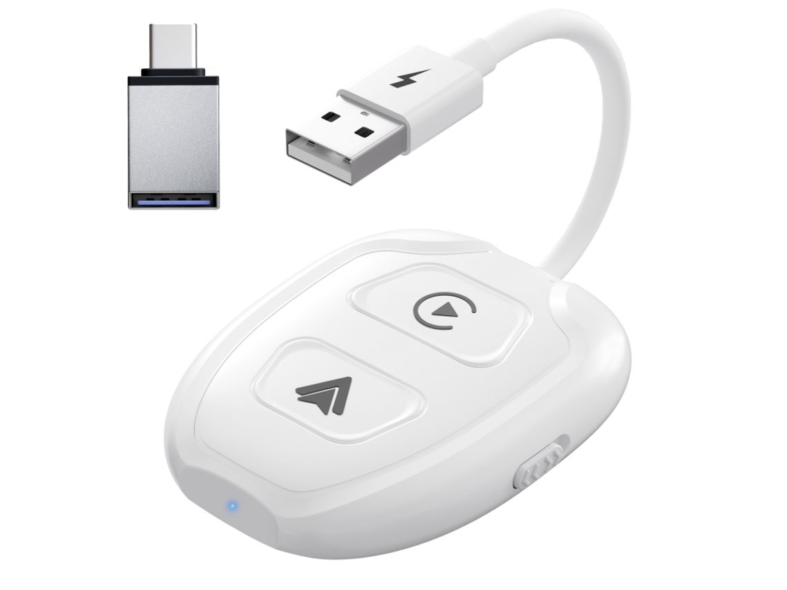 Adaptador Bluetooth ZRUXE Tht 020 9 1 Usb/usb c para Carplay e Android Auto Sem Fios compatível com Apple e Android | ZRUXE