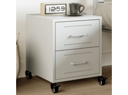 Vidaxl Mesa De Cabeceira 36x39x43,5 Cm Aço Branco