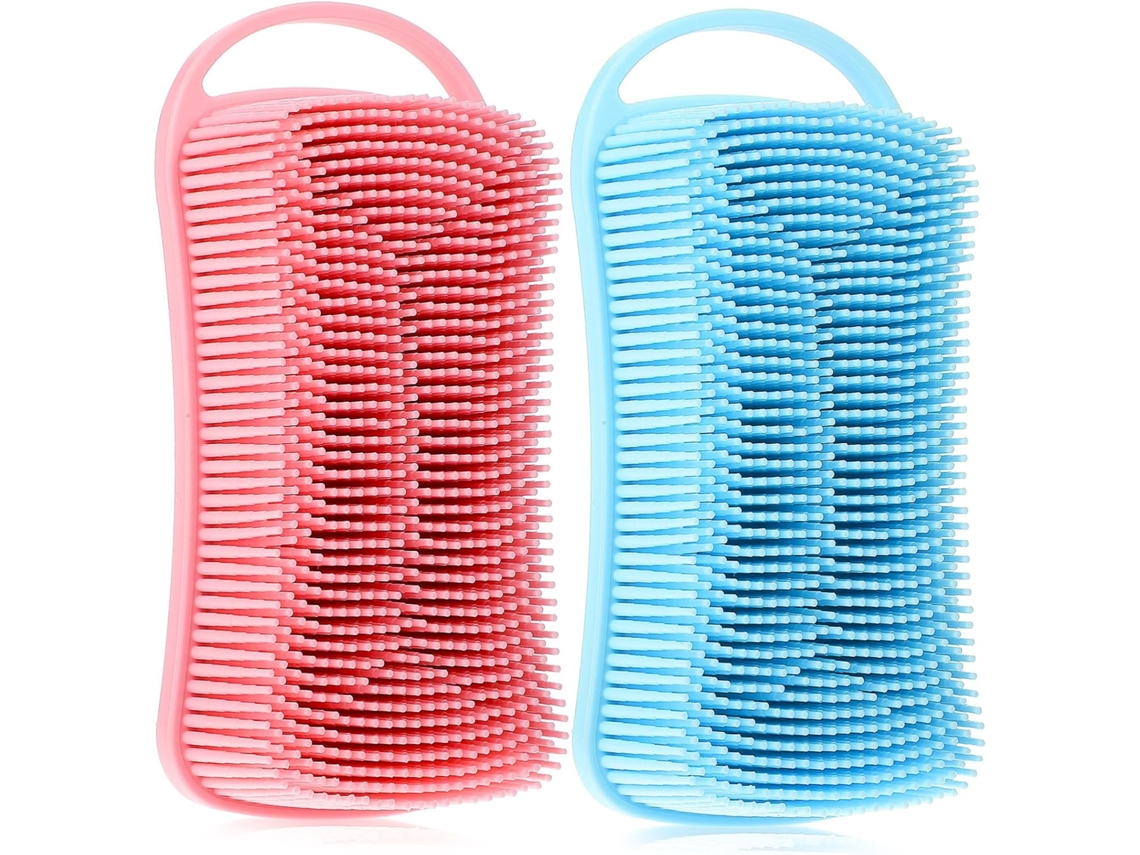 Conjunto De 2 Escovas Corporais Silicone Homoyoyo, Esponja Esfoliante Para Banho E Ducha, Escova De Banho Pequena