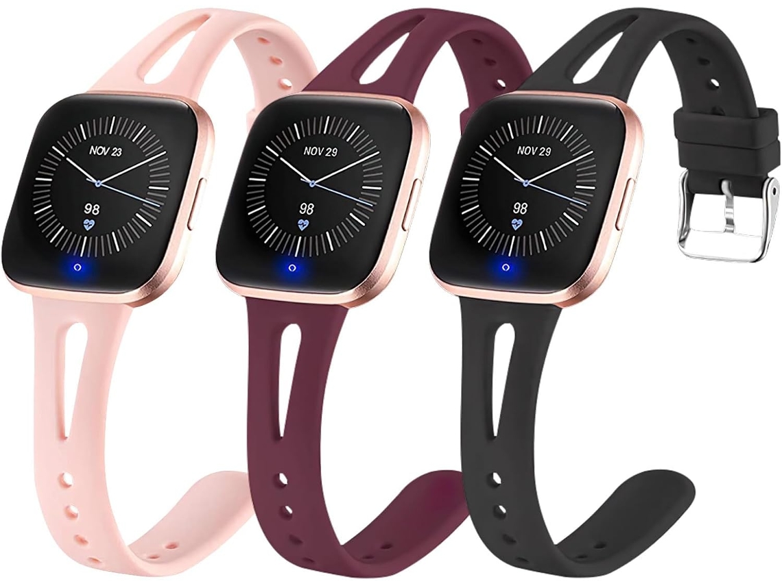Conjunto De 3 Pulseiras Silicone Ajustáveis Com Fivela Metal Para