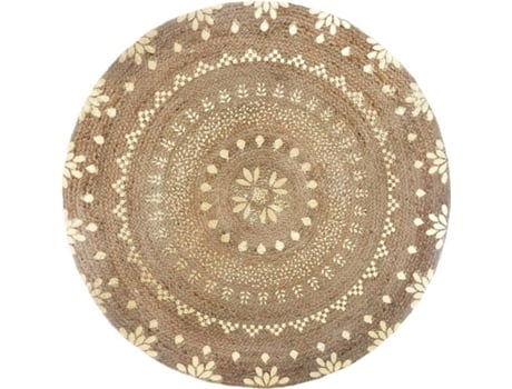 Tapete ATMOSPHERA Redondo (Castanho - 115 x 115 cm - Juta)
