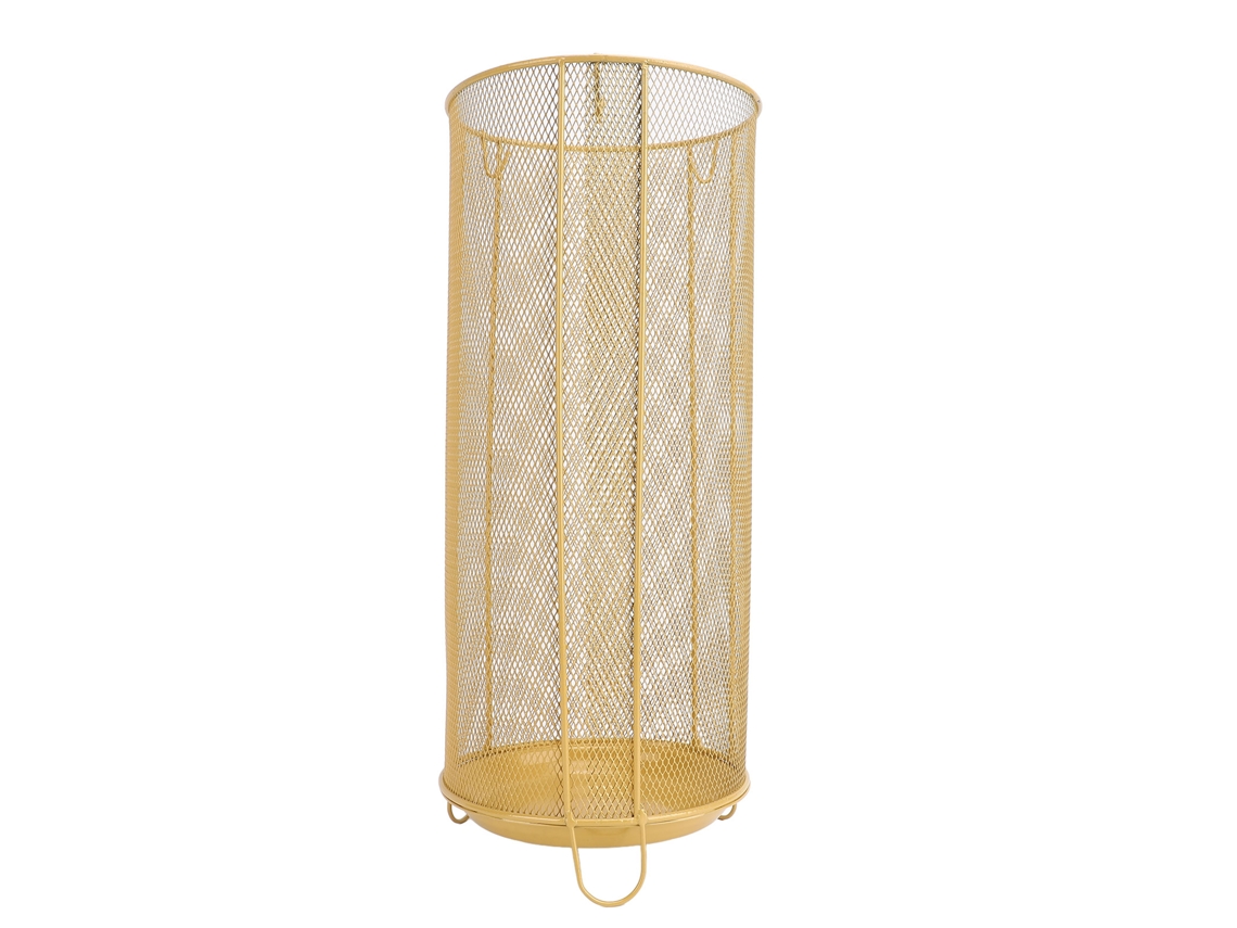 Suporte para guarda-chuvas redondo, ferro, com malha, freestanding, amarelo | S/MARCA