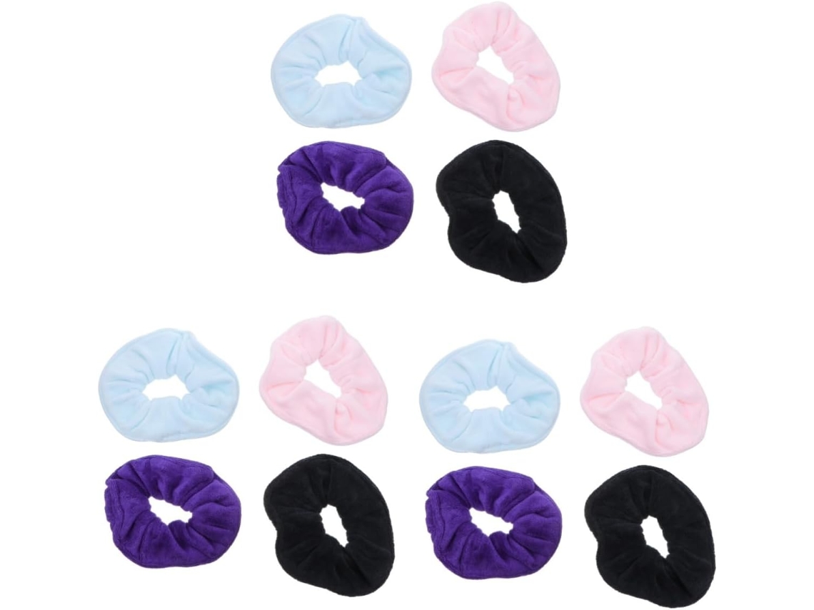12 Elásticos De Cabelo De Microfibra Absorventes E Coloridos Para Secar E Pentear, Ideais Para Meninas E Mulheres