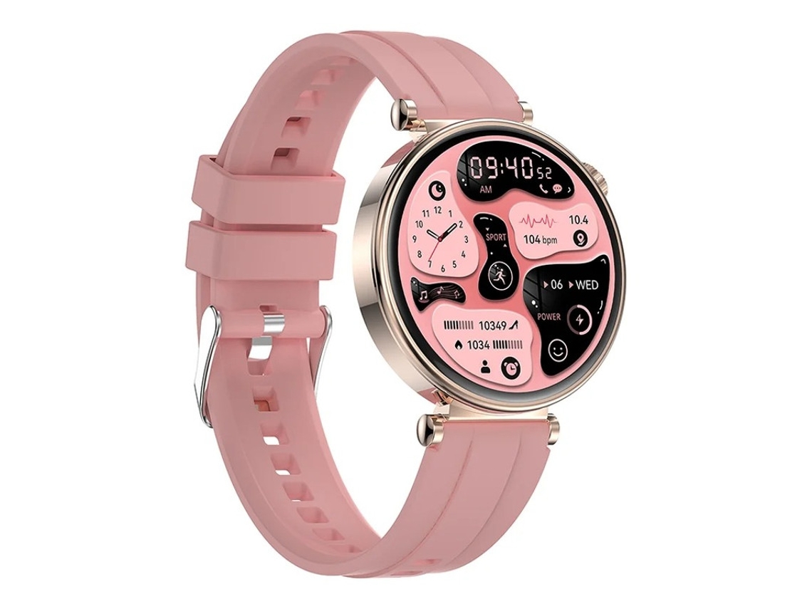 Smartwatch Feminino com Chamadas Bluetooth 132 Polegadas Tecido Amoled Diversos Modos Esportivos e Design Moderno Rosa Bestvite
