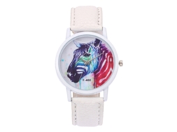Relógio de pulso feminino estilo estudante com movimento de quartzo F-460a branco