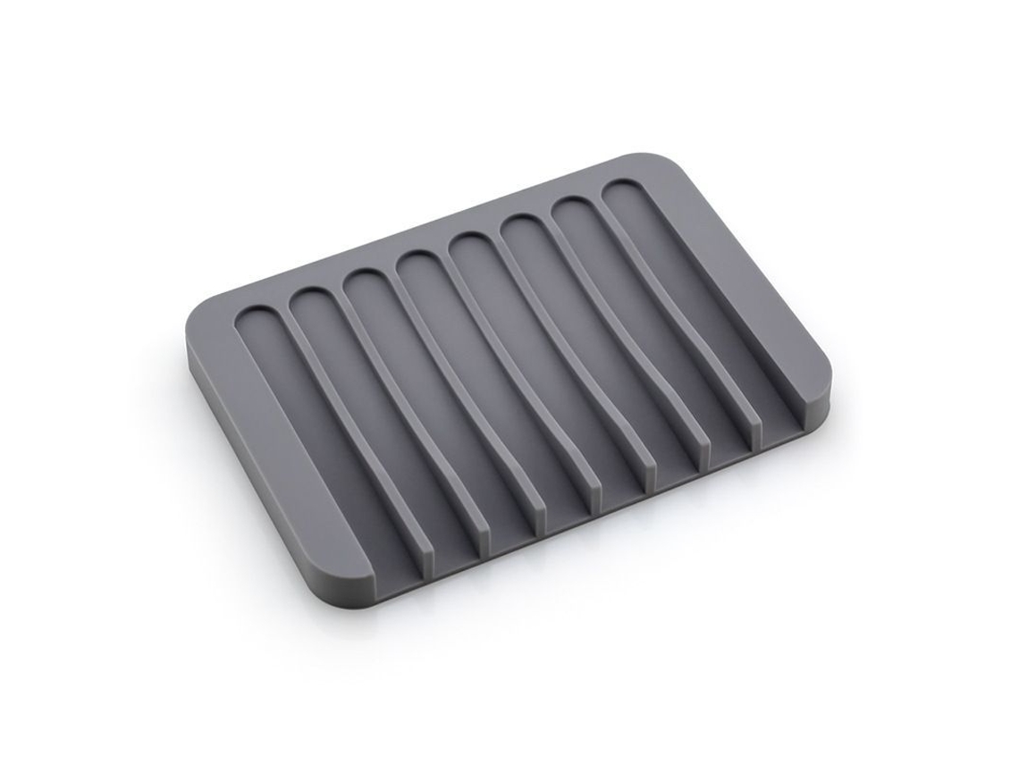 2026-2 Peças De Suporte Para Sabão, Pratos De Sabão De Silicone Premium Para Banho E Duche (cinza)