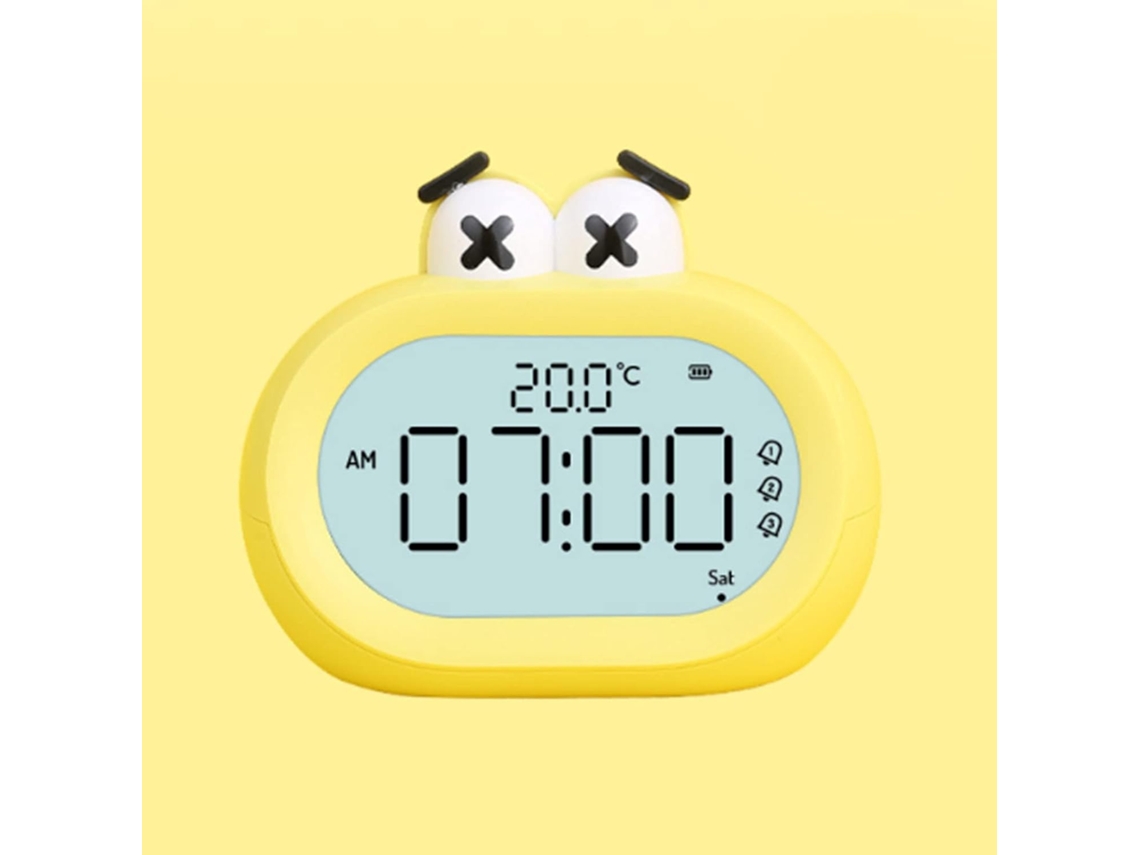 Despertador Digital Led Infantil, Fofo, Com Luz Noturna, Para Quarto Infantil, Funciona A Bateria, 130g Amarelo