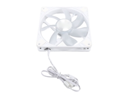 Ventoinha De Caixa Argb 140mm 1500rpm 110cfm, Controle Pwm, Branca Para Pc Luz Dourada