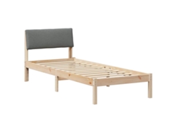 Estrutura da Cama Castanho e Cinzento Escuro 75x190 cm MAISON EXCLUSIVE