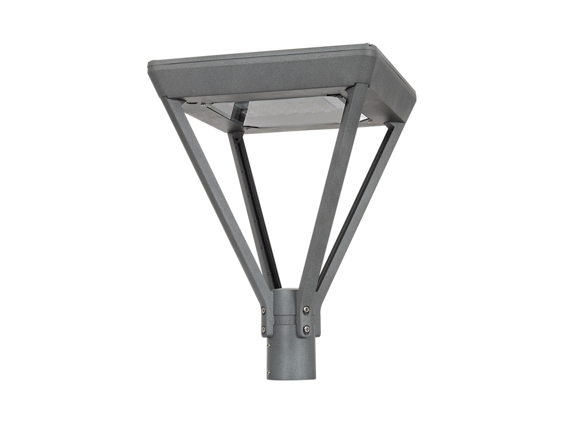 Luminária Led 40W Aventino Square Lumileds Philips Xitanium Programável 5 Steps Iluminação Pública 5000K Assimétrica 160ºx60º Branco Frio LEDKIA