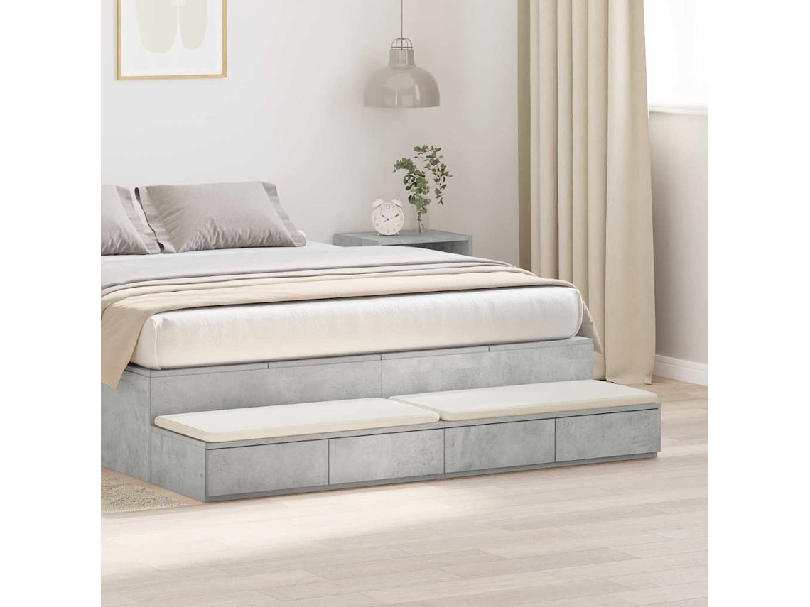 Vidaxl Gavetas De Cama Cinzento 150 X 36,5 X 16,5 Cm