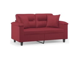 Maison Exclusive - Sofá 2 Lugares +almofadas 120cm Couro Artificial Vermelho Tinto