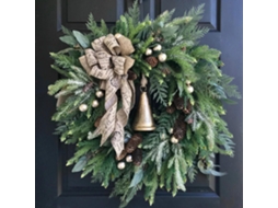 Guirlanda De Natal Com Campainha, Guirlanda De Natal Para A Porta Da Frente, Decoração Suspensa, Decoração De Natal Aquaforge
