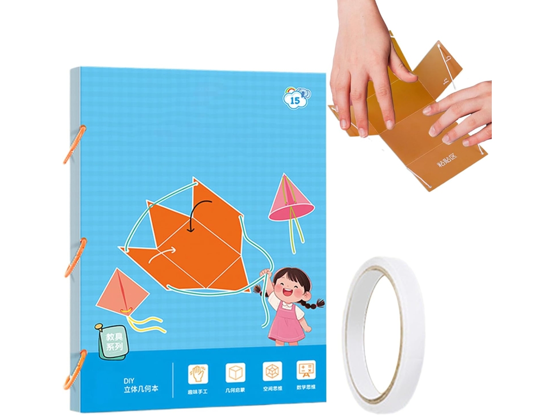Livro Educativo Para Aprender Geometria 3d Com Cordão, De Aprendizagem De Sólidos 9/12/15 Dimensões,