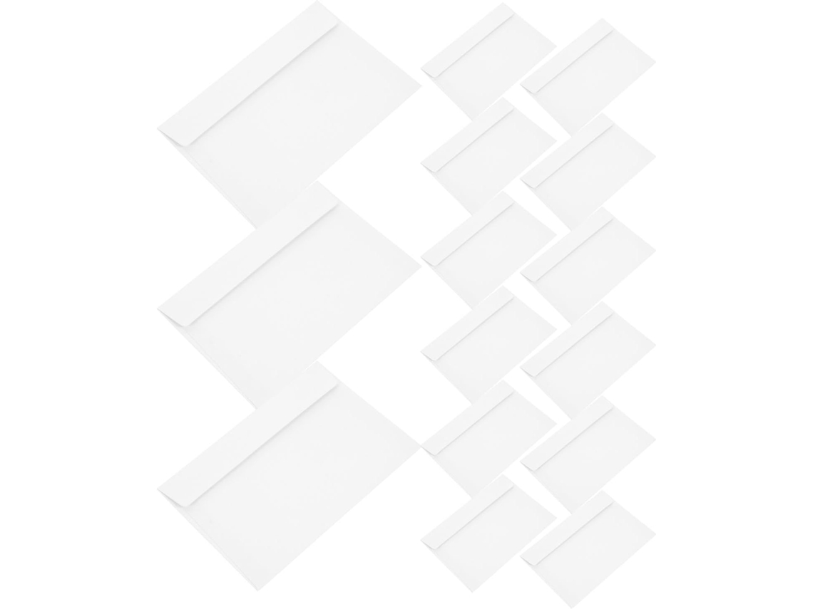 Pacote com 50 Envelopes Autoadesivos Grossos, Papel Branco, para Parabéns, para Escritório. CHABERLU