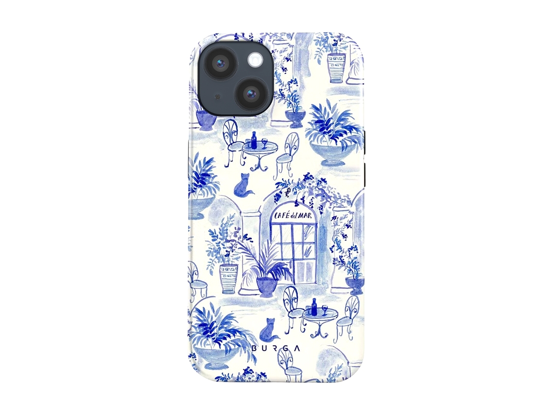 Burga Capa Para Iphone 14 Série Tough Motif Sobremesa Compatível Com Magsafe Azul