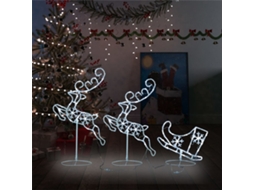 Vidaxl Rena Voadora/trenó De Natal 260x21x87cm Acrílico Branco Frio