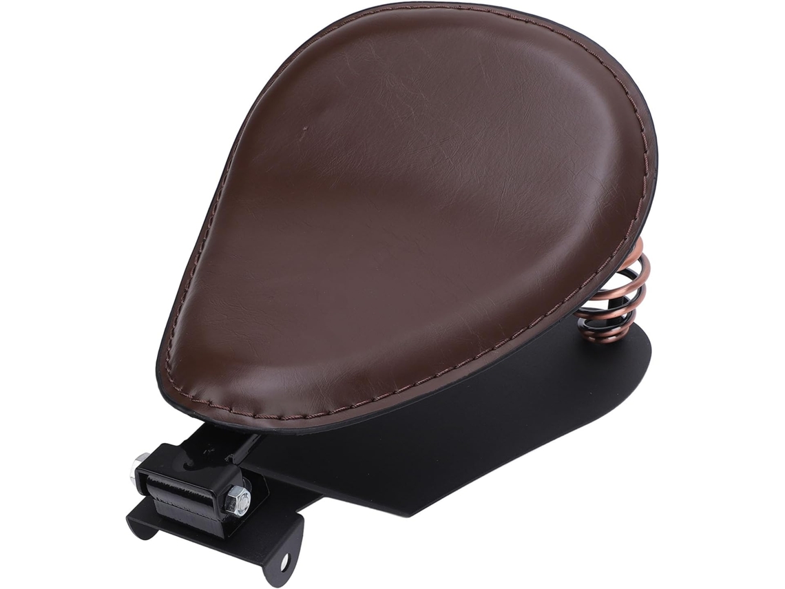 Banco De Motocicleta Retrô, Almofada Confortável De Espuma Neoprene, Couro Sintético, Estrutura De Aço, Banco Estilo