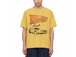 Rockinstone Back To The Future Delorian Yellow Premium Dye Wash Fashion Movie Tee Size:xxl