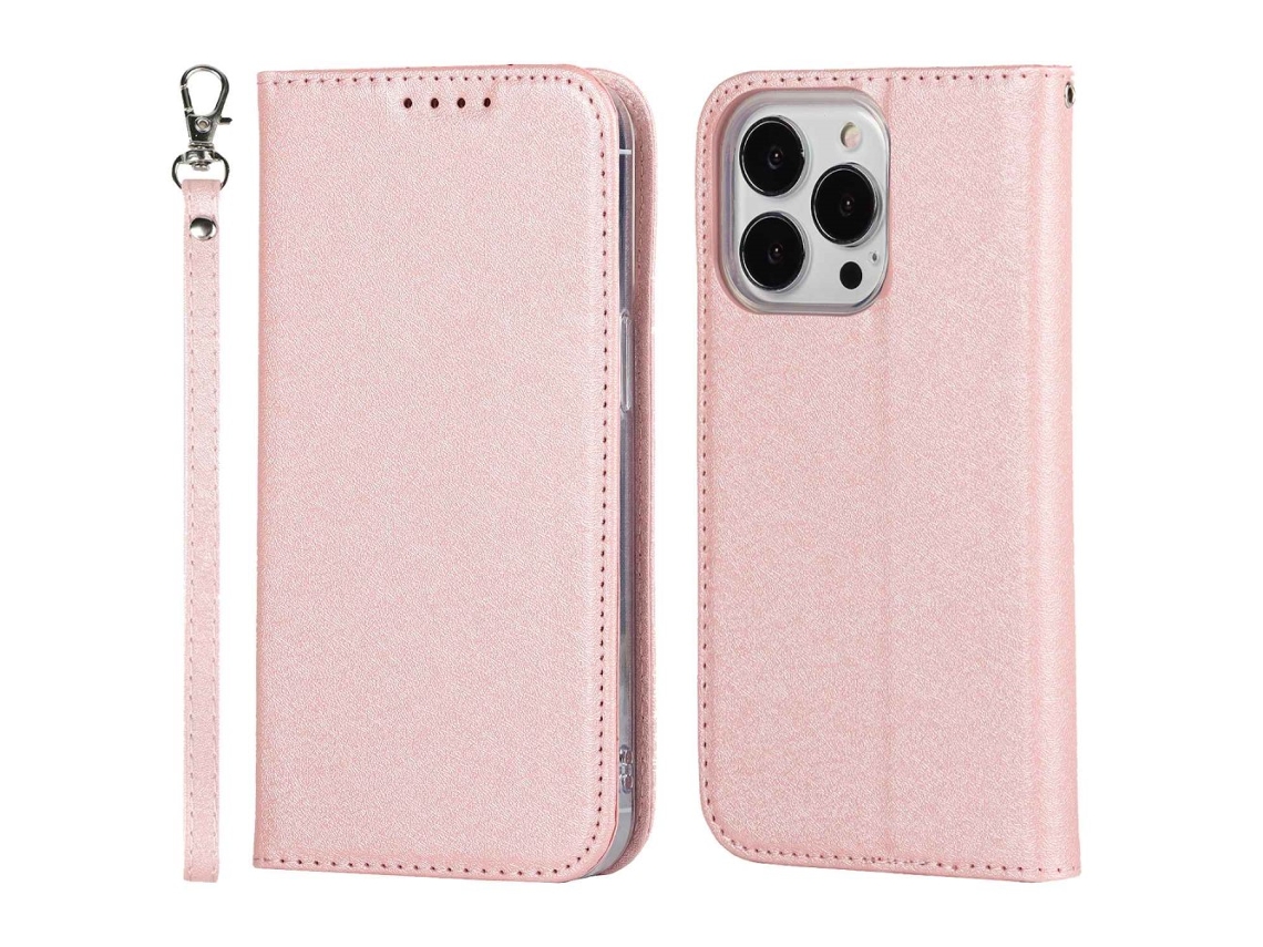 Capa Para Iphone 15 Pro Pele Sintética Anti-riscos Rosa
