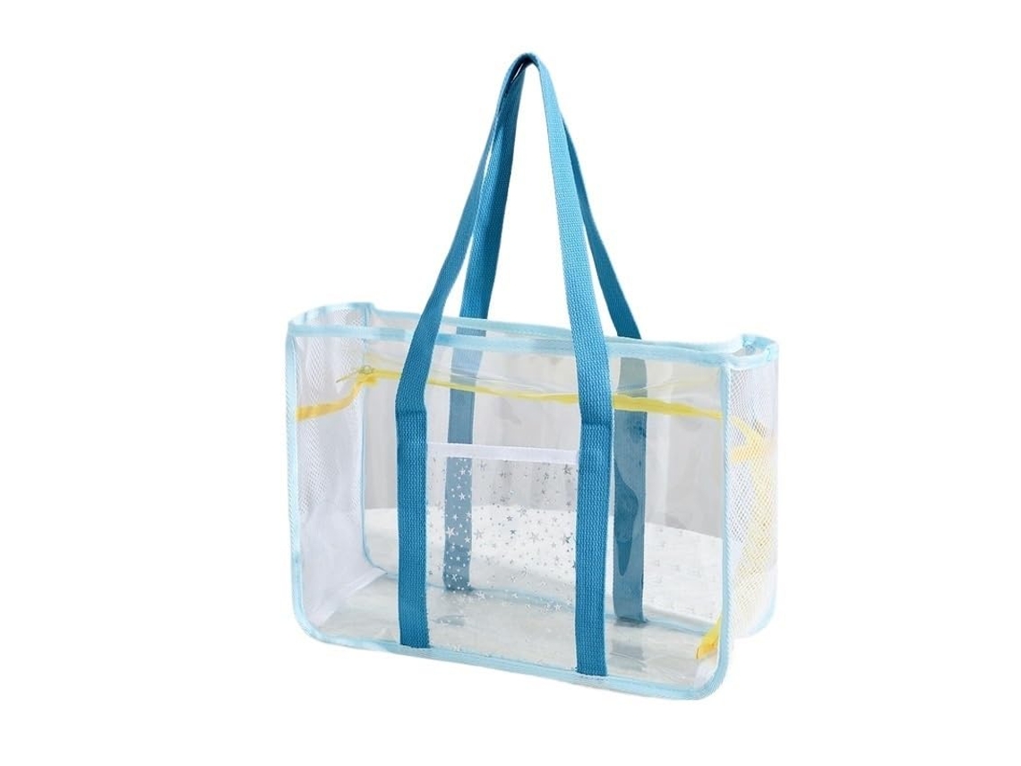 Bolsa De Praia Feminina Para Atividades Ao Ar Livre Pvc Transparente Para Viagem Armazenamento Prático Natação-azul