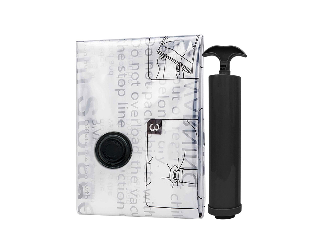 Sacos A Vácuo Para Armazenamento De Roupas, Ideal Viagens, Pacote Com 4 Unidades E Bomba Manual. Economiza Espaço Roupas Cama, Cobertores, T