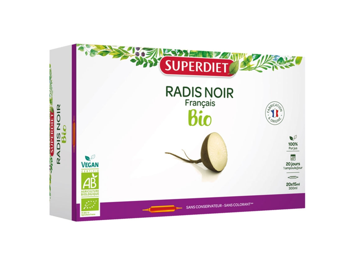 Rabanete Preto Orgânico 20 Ampolas SUPERDIET