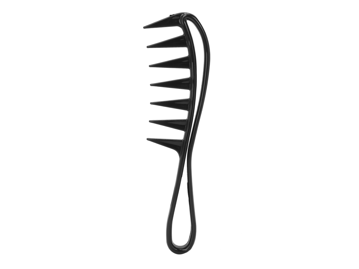 Pente De Cabelo Com Dentes Largos Antiestático Para Desembaraçar Profissional Estilo Salão Preto